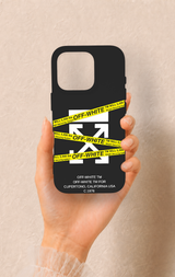iPhone 16 Pro Uyumlu Off White Desenli Silikon Kılıf