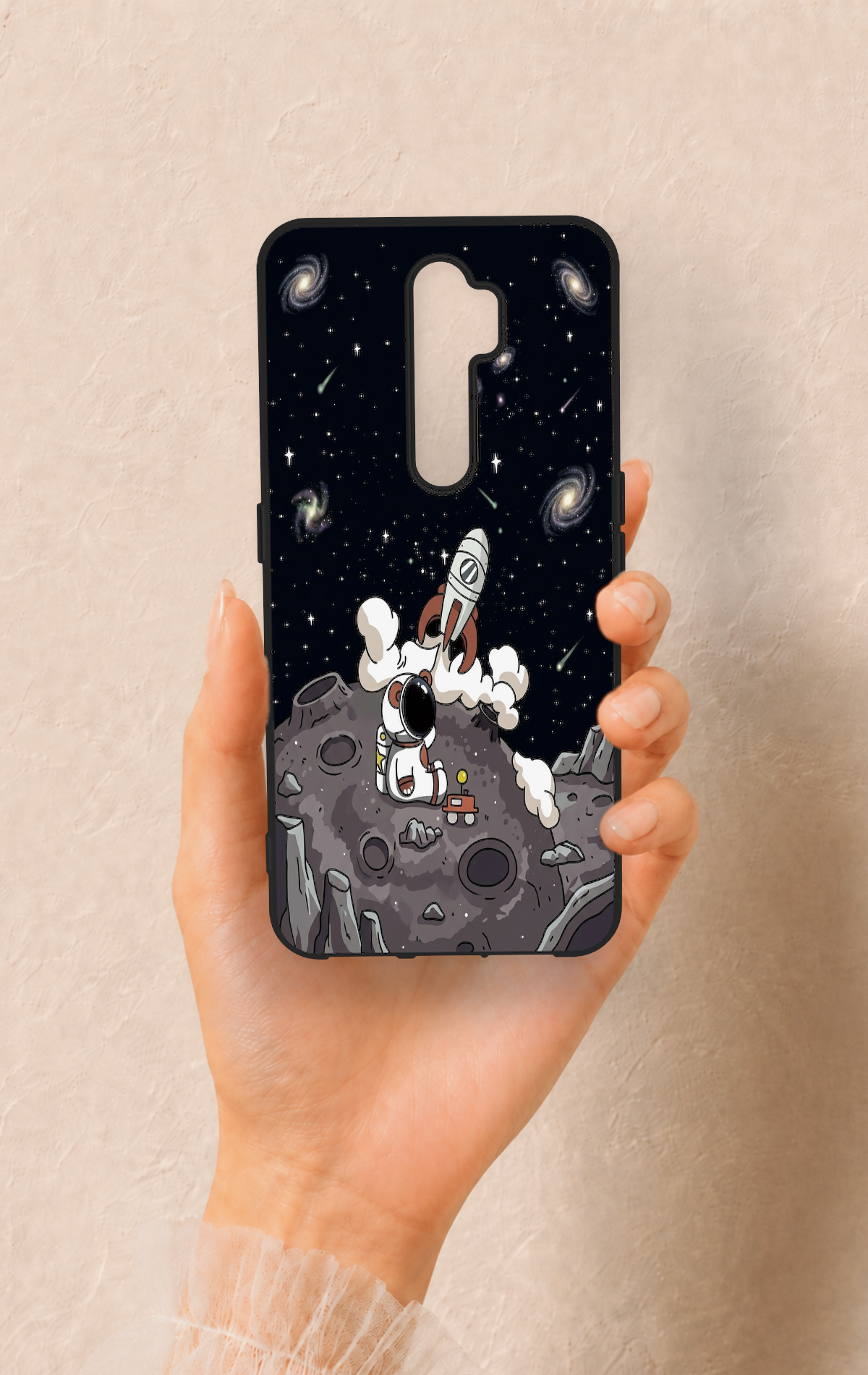 Oppo A5 2020 Uyumlu Uzay Astronot Desenli Silikon Kılıf