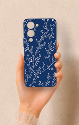 Vivo Y19 5G Uyumlu İnce Yaprak Dalı Desenli Silikon Kılıf