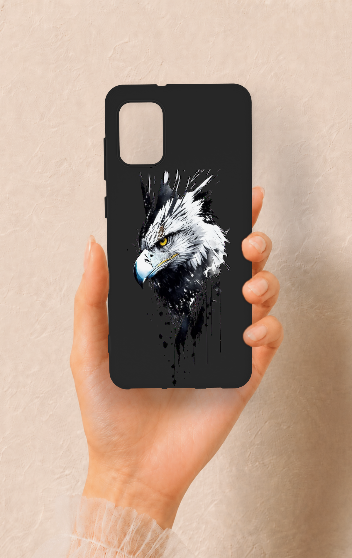 Samsung A31 Uyumlu Bald Eagle Desenli Silikon Kılıf