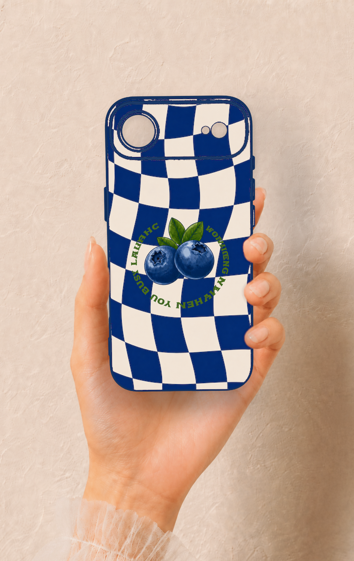 iPhone 17 Air Uyumlu Yaban Mersini Desenli Silikon Kılıf
