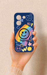 Poco X8 Pro Uyumlu Happing Smile Desenli Silikon Kılıf