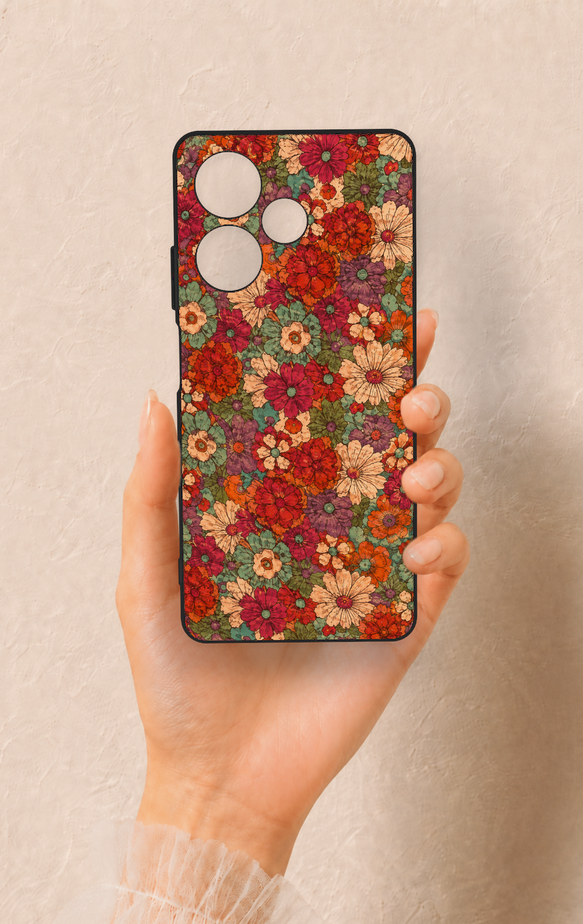 İnfinix Hot 30 Uyumlu Pastel Çiçek Bahçesi Desenli Silikon Kılıf