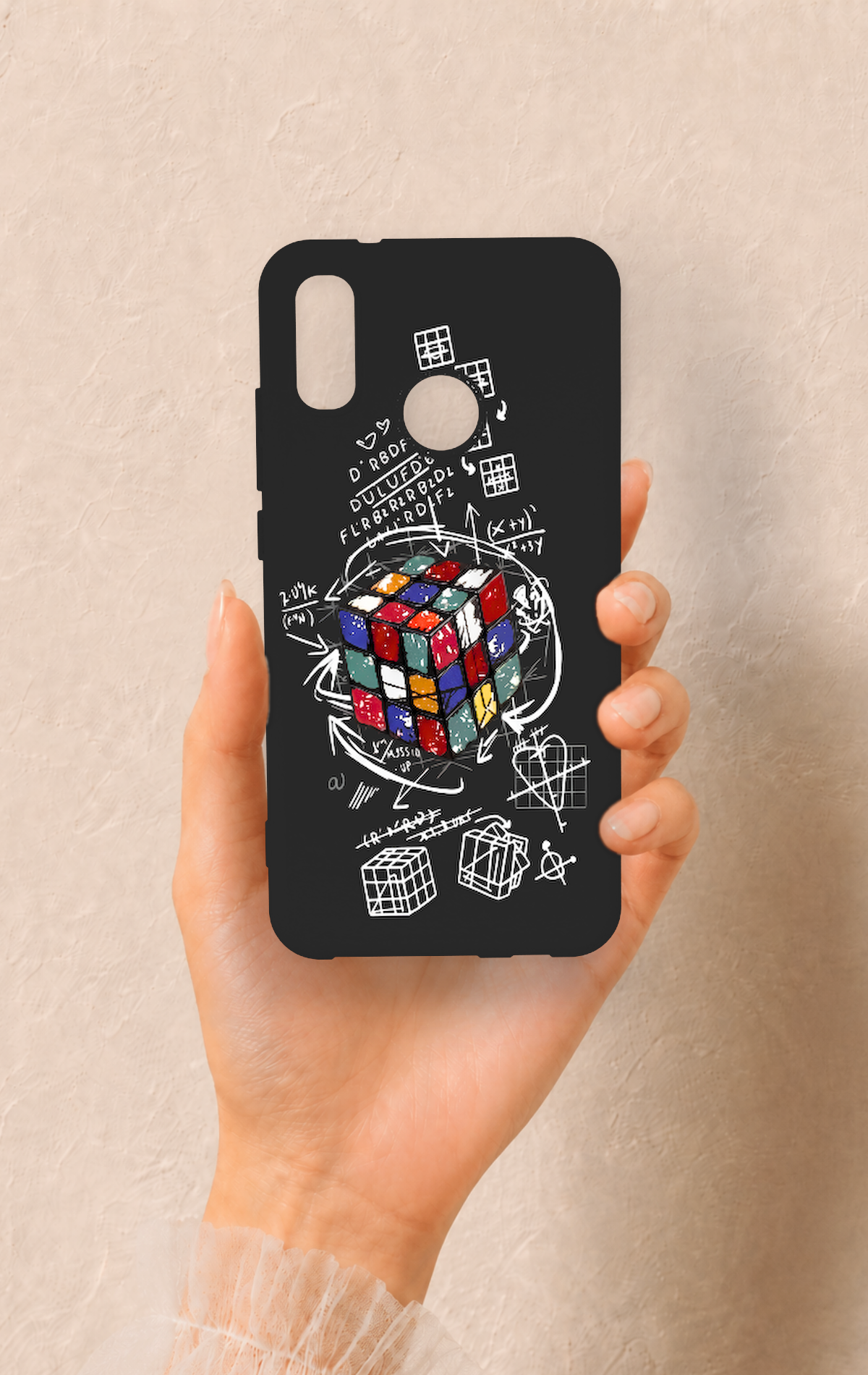 Huawei P20 Lite Uyumlu Rubik Küb Desenli Silikon Kılıf