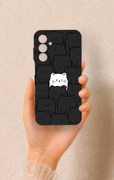 Samsung A25 Uyumlu Many Cats Desenli Silikon Kılıf