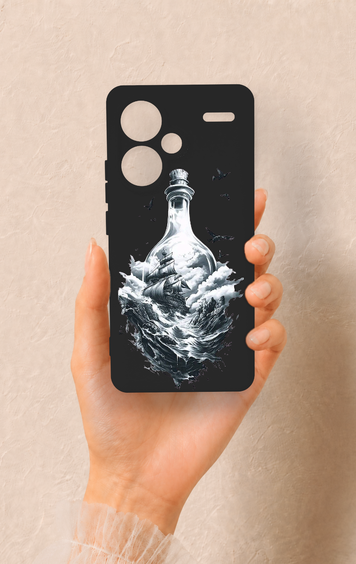 Redmi Note 13 Pro Plus Uyumlu Secret Sea Desenli Silikon Kılıf