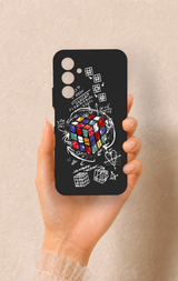 Samsung A54 Uyumlu Rubik Küb Desenli Silikon Kılıf