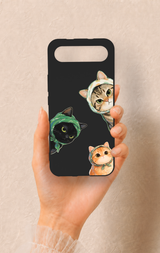 Tecno Spark Slim Uyumlu Kedi Ekibi Desenli Silikon Kılıf