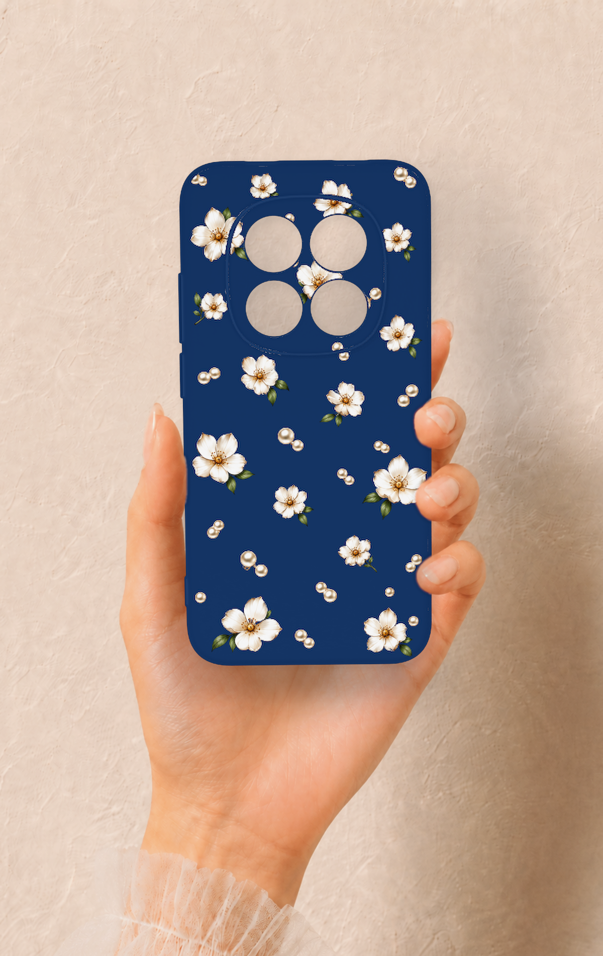 Redmi Note 15 Pro 5G Uyumlu Papatya İnci Desenli Silikon Kılıf