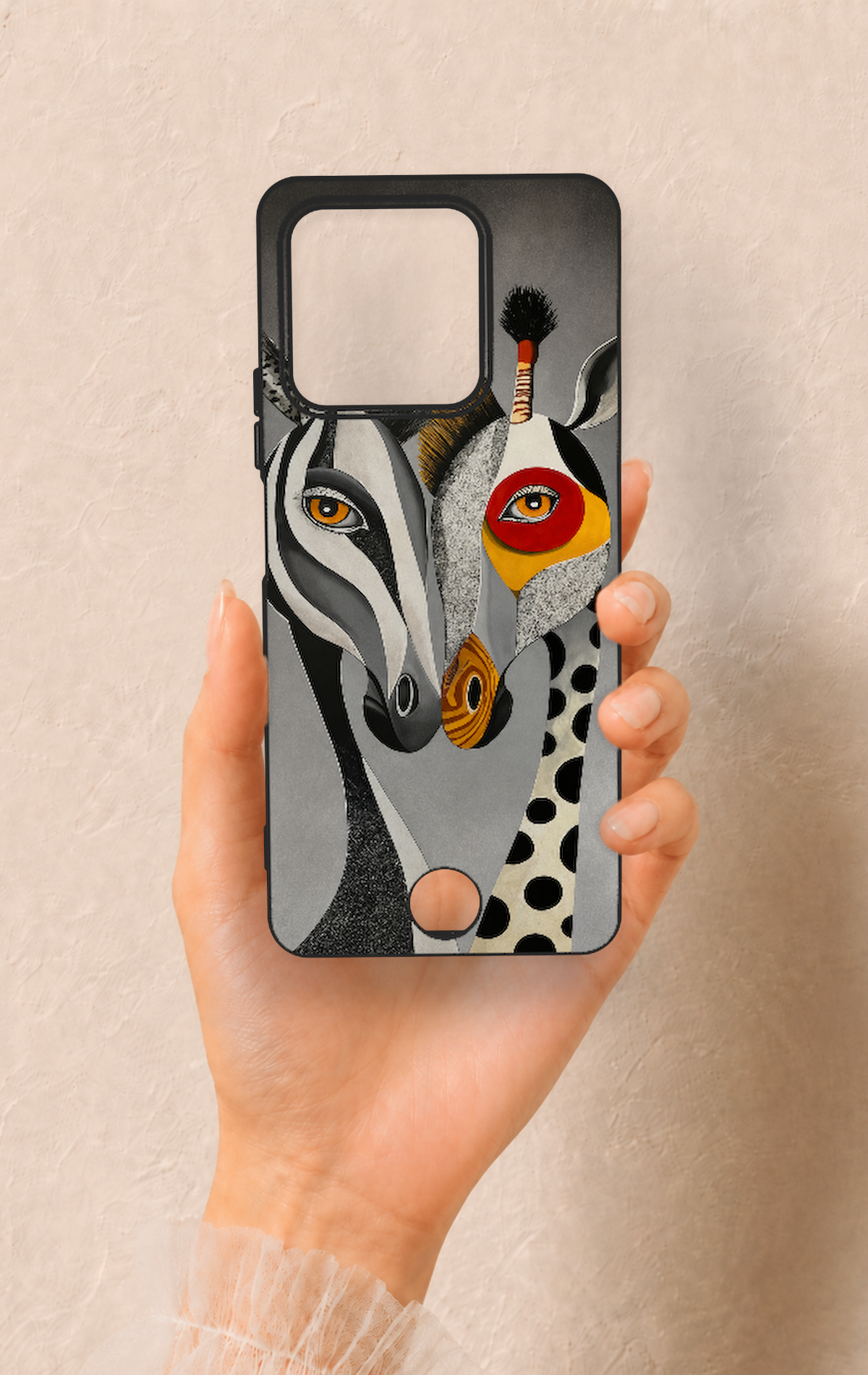 Reeder S71 Uyumlu Zebra ve Zürafa Desenli Silikon Kılıf
