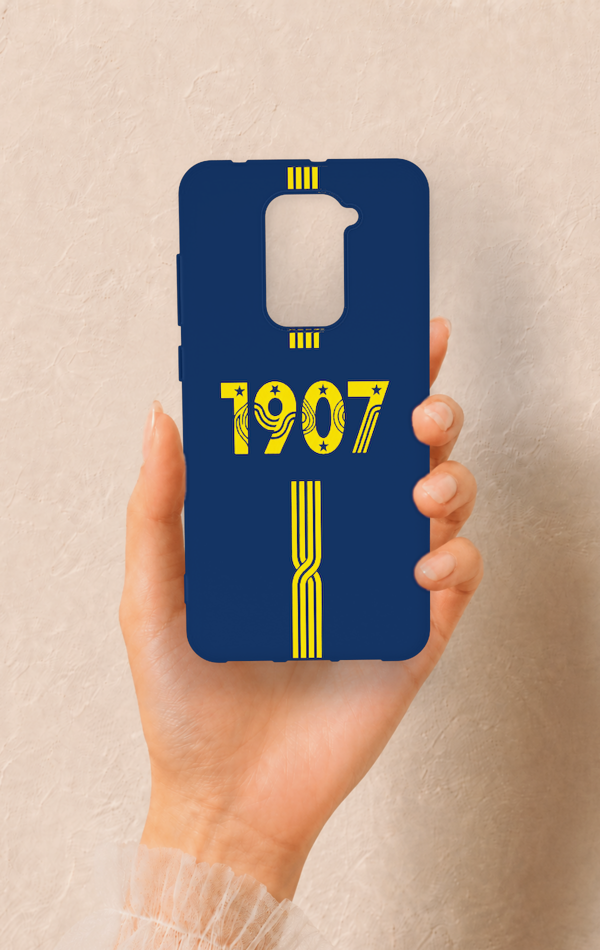 Redmi Note 9 Uyumlu 1907 Kemer Desenli Silikon Kılıf
