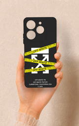 Tecno Spark 10 Pro Uyumlu Off White Desenli Silikon Kılıf