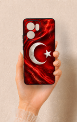 Oppo Reno 13F Uyumlu Türk Bayrağı Desenli Silikon Kılıf