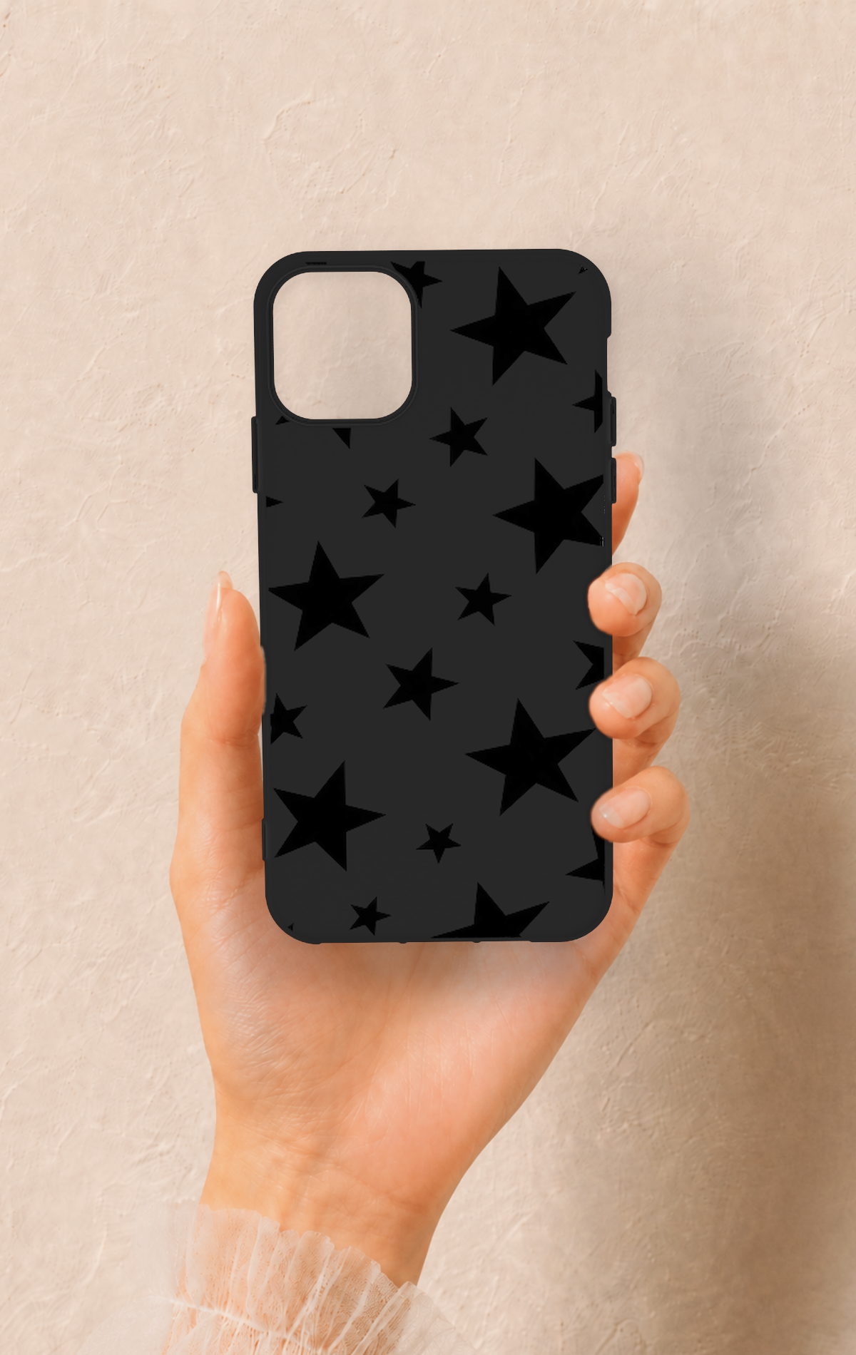iPhone 11 Pro Max Uyumlu Siyah Star Desenli Silikon Kılıf