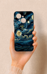 Tecno Spark Go1 Uyumlu Yıldızlı Gece Desenli Silikon Kılıf