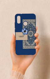 Huawei P20 Lite Uyumlu Mavi Etnik Halı Desenli Silikon Kılıf