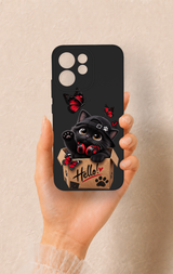 Oppo Reno 15F Uyumlu Hello Cat Desenli Silikon Kılıf