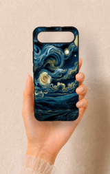 Tecno Spark Slim Uyumlu Yıldızlı Gece Desenli Silikon Kılıf