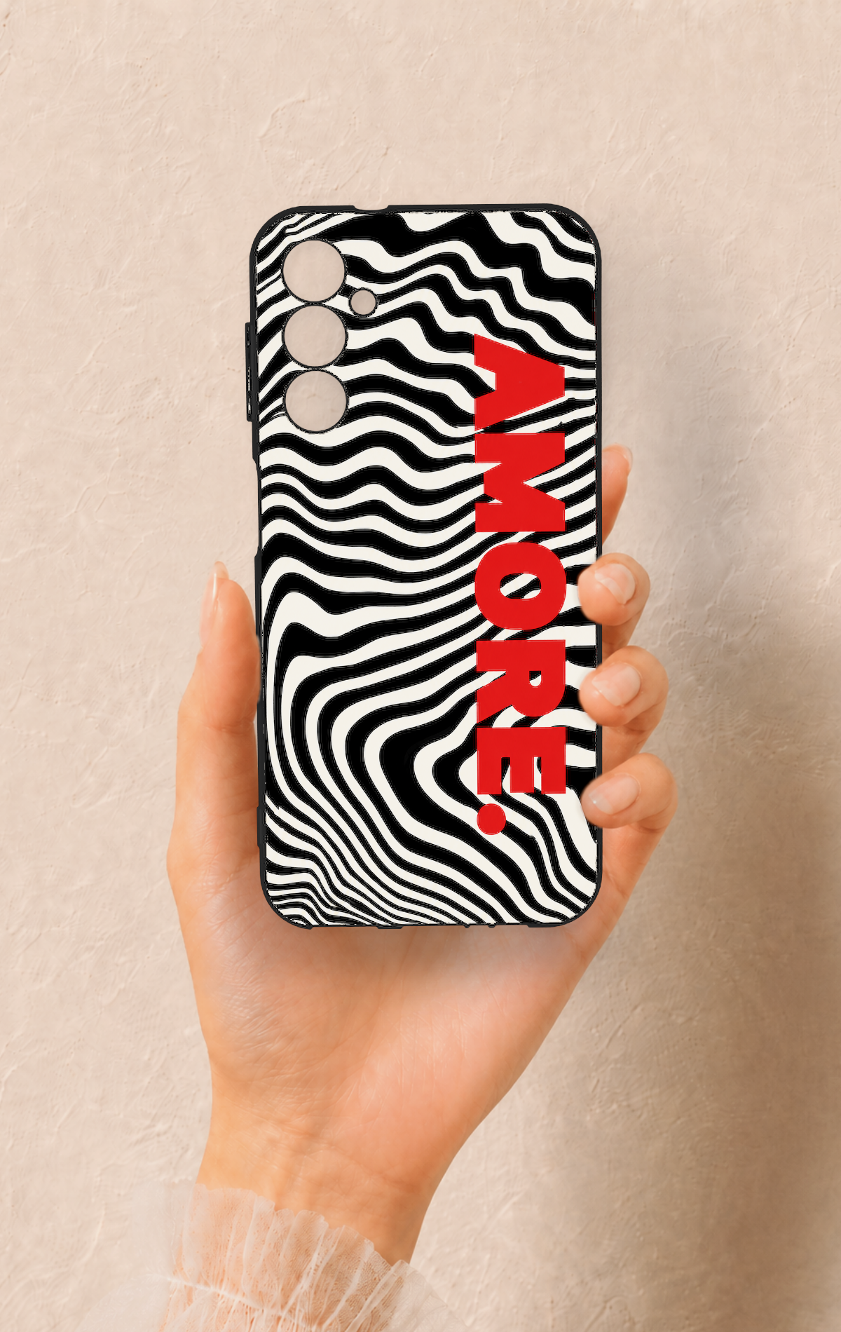 Samsung A14 Uyumlu Zebra Amore Desenli Silikon Kılıf