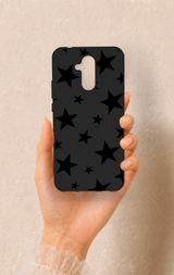 Huawei Mate 20 Lite Uyumlu Siyah Star Desenli Silikon Kılıf