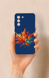 Samsung-S21FE Uyumlu Renkli Yaprak Desenli Silikon Kılıf