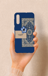 Samsung A50 Uyumlu Mavi Etnik Halı Desenli Silikon Kılıf