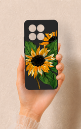 Poco X6 Pro Uyumlu Ay Çiçeği Desenli Silikon Kılıf