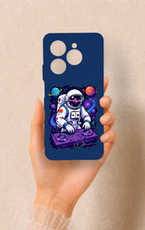 Tecno Spark 20 Pro Uyumlu Astronot DJ Desenli Silikon Kılıf