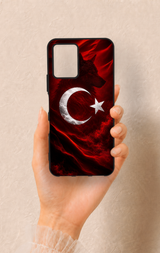 Vivo Y33S Uyumlu Kurt Türk Bayrağı Desenli Silikon Kılıf