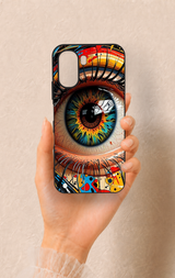 Oppo A6T Uyumlu Renkli Göz Bebeği Desenli Silikon Kılıf