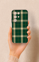 Realme C85 5G Uyumlu Klasik Yeşil Ekose Desenli Silikon Kılıf