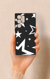 Samsung S22 Ultra Uyumlu Siyah Mega Star Desenli Silikon Kılıf