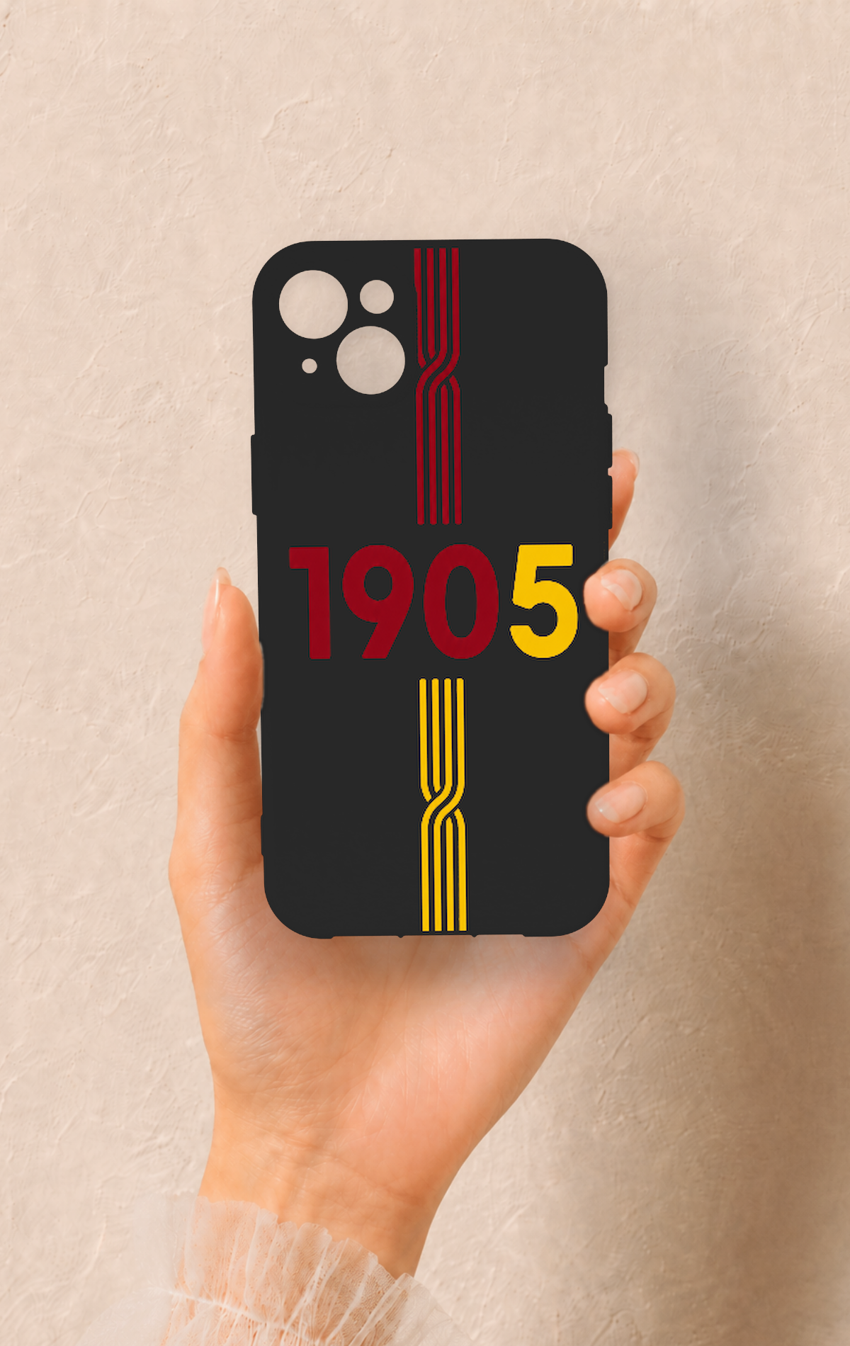 iPhone 14 Plus/15 Plus Uyumlu 1905 Kemer Desenli Silikon Kılıf