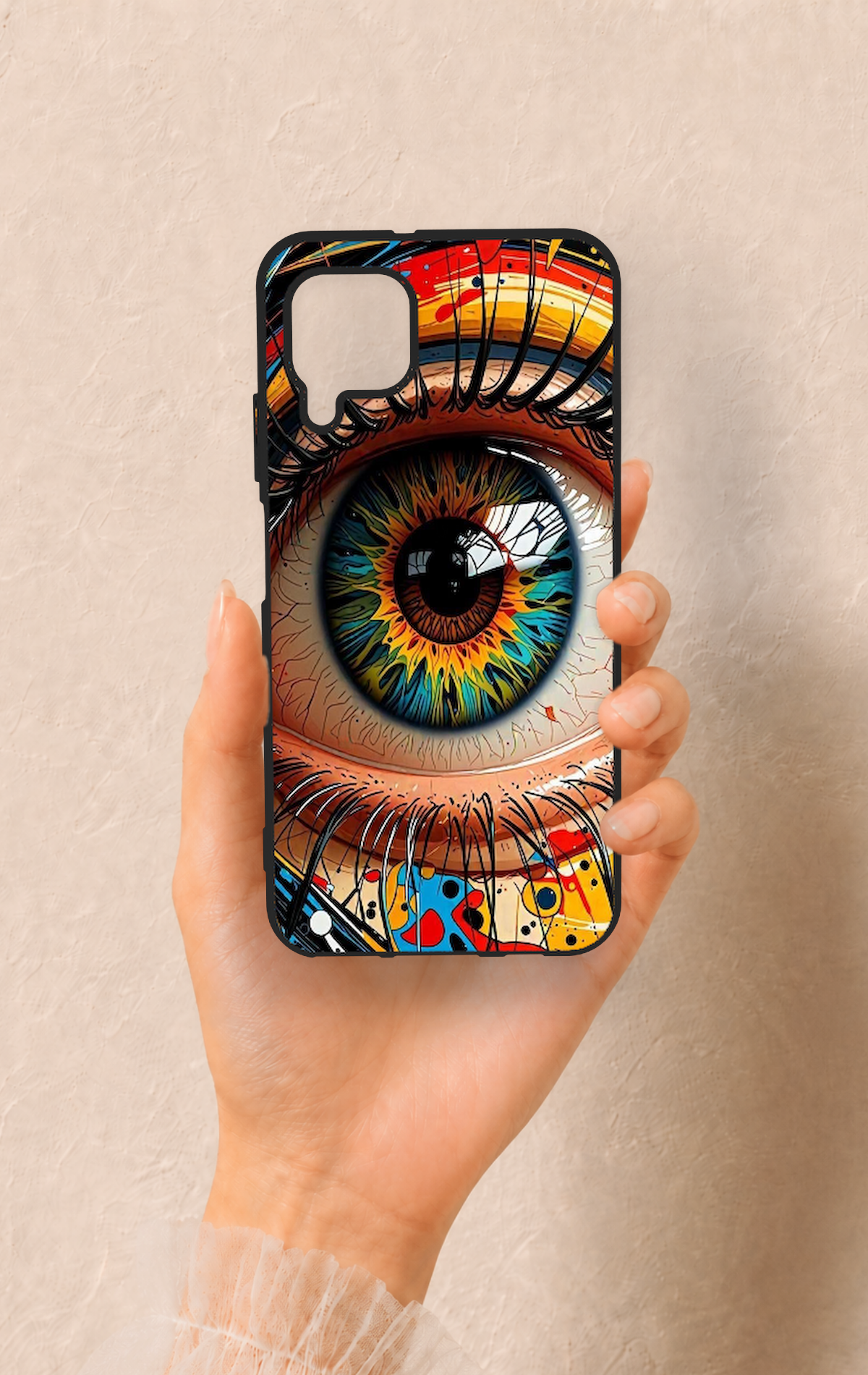 Huawei P40 Lite Uyumlu Renkli Göz Bebeği Desenli Silikon Kılıf