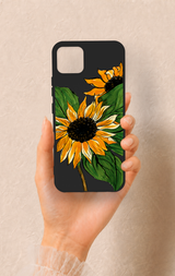 Realme C11 2021 Uyumlu Ay Çiçeği Desenli Silikon Kılıf