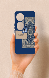 Vivo V40 Uyumlu Mavi Etnik Halı Desenli Silikon Kılıf