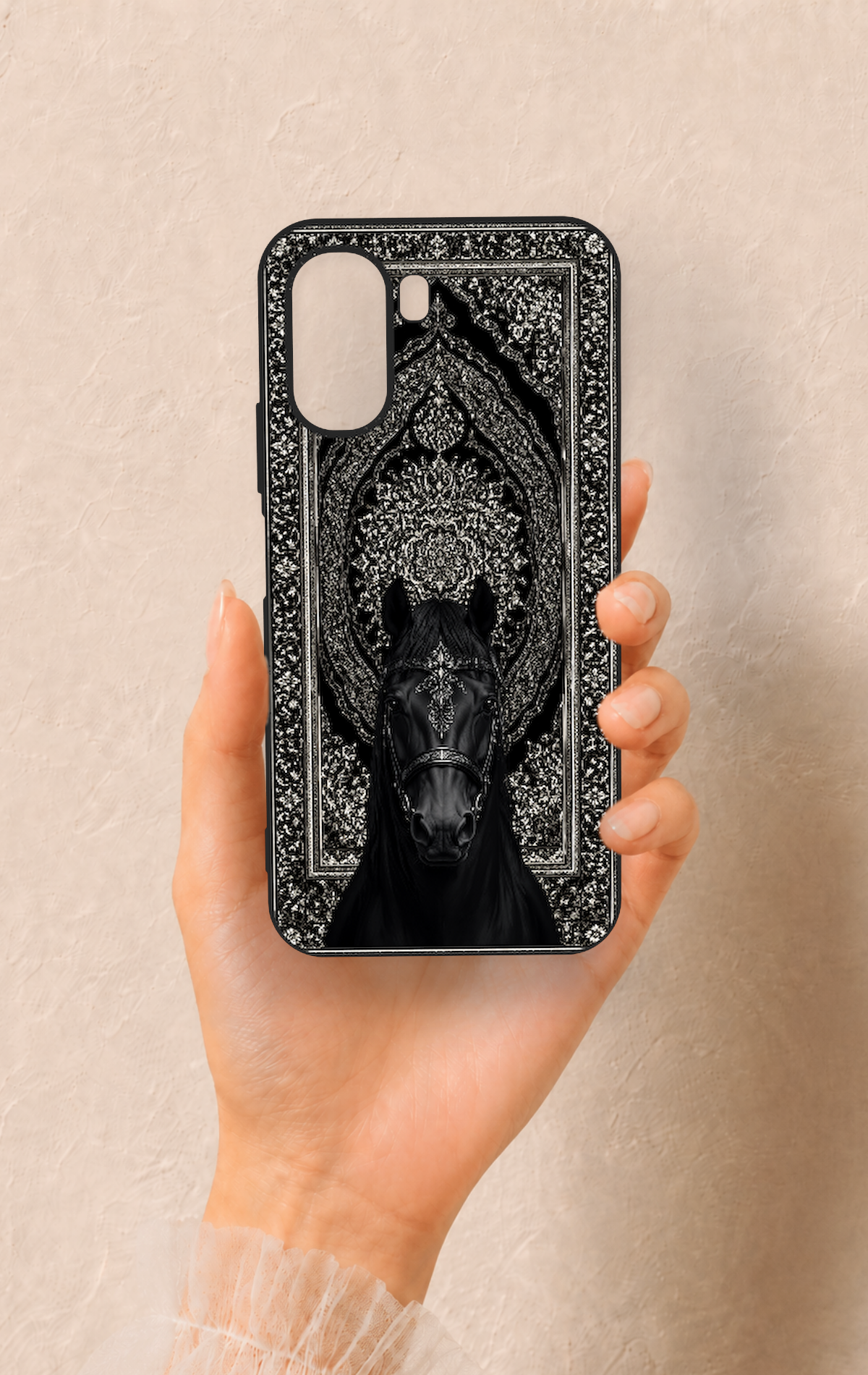 Oppo A6T Uyumlu Etnik At Figürü Desenli Silikon Kılıf