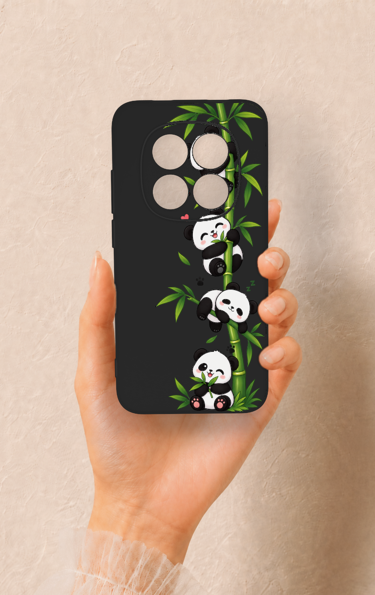 Redmi Note 15 Pro 5G Uyumlu Sevimli Panda Bambu Desenli Silikon Kılıf
