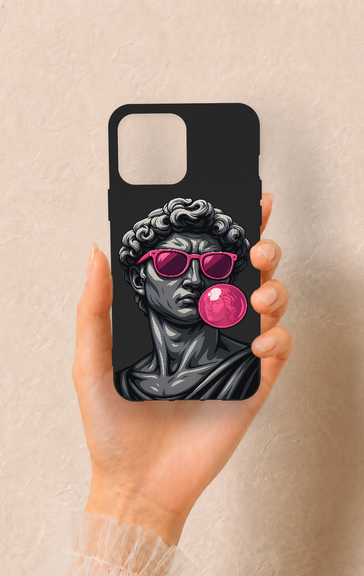 iPhone 13 Pro Max Uyumlu Pop David Desenli Silikon Kılıf