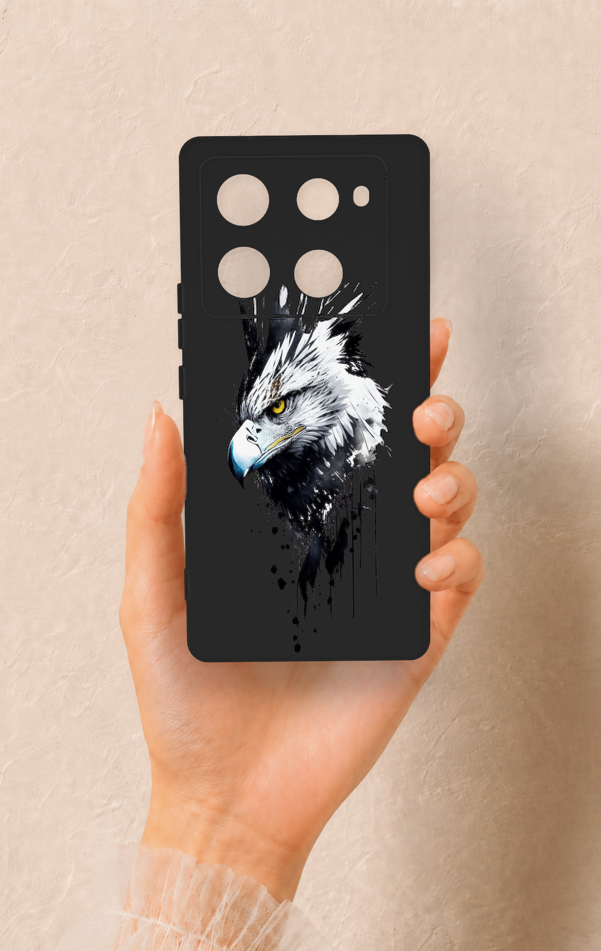 İnfinix Note 40 Pro Uyumlu Bald Eagle Desenli Silikon Kılıf