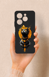 İnfinix Hot 40 Pro Uyumlu Mısırlı Kedi Tanrısı Desenli Silikon Kılıf