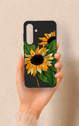 Samsung S25Fe Uyumlu Ay Çiçeği Desenli Silikon Kılıf