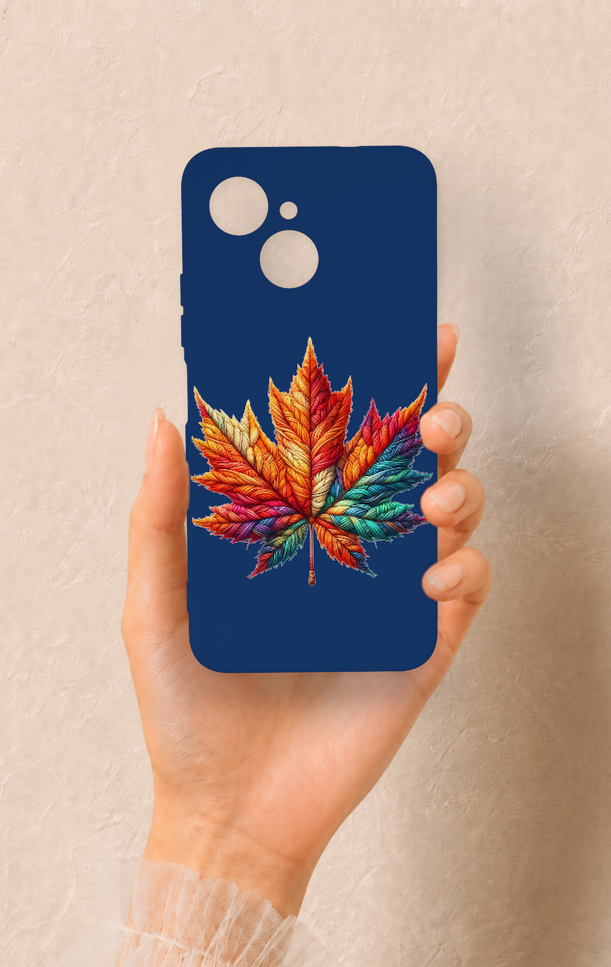 Tecno Spark 40C Uyumlu Renkli Yaprak Desenli Silikon Kılıf