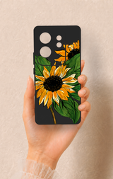İnfinix Zero 30 Uyumlu Ay Çiçeği Desenli Silikon Kılıf