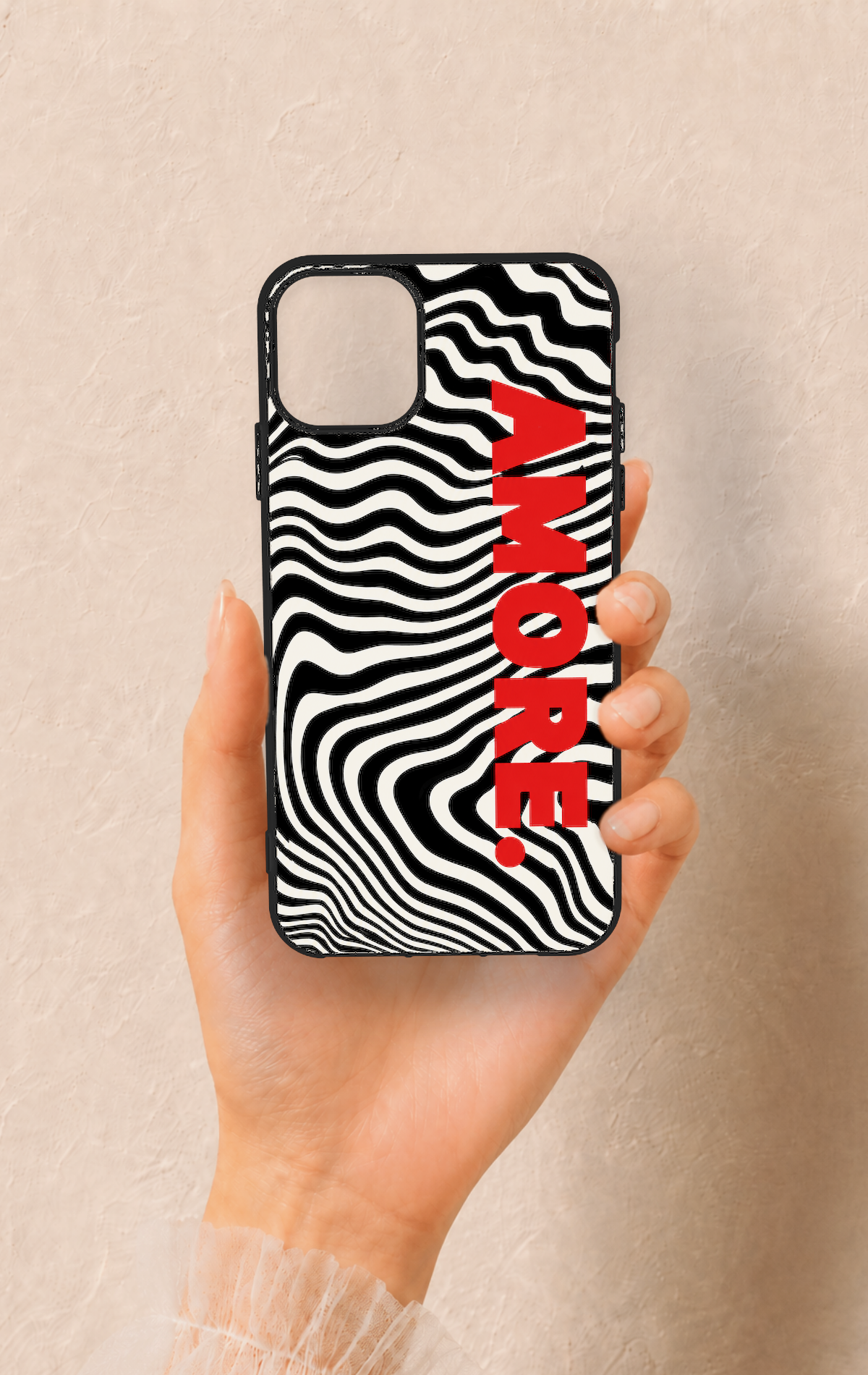 iPhone 11 Pro Max Uyumlu Zebra Amore Desenli Silikon Kılıf