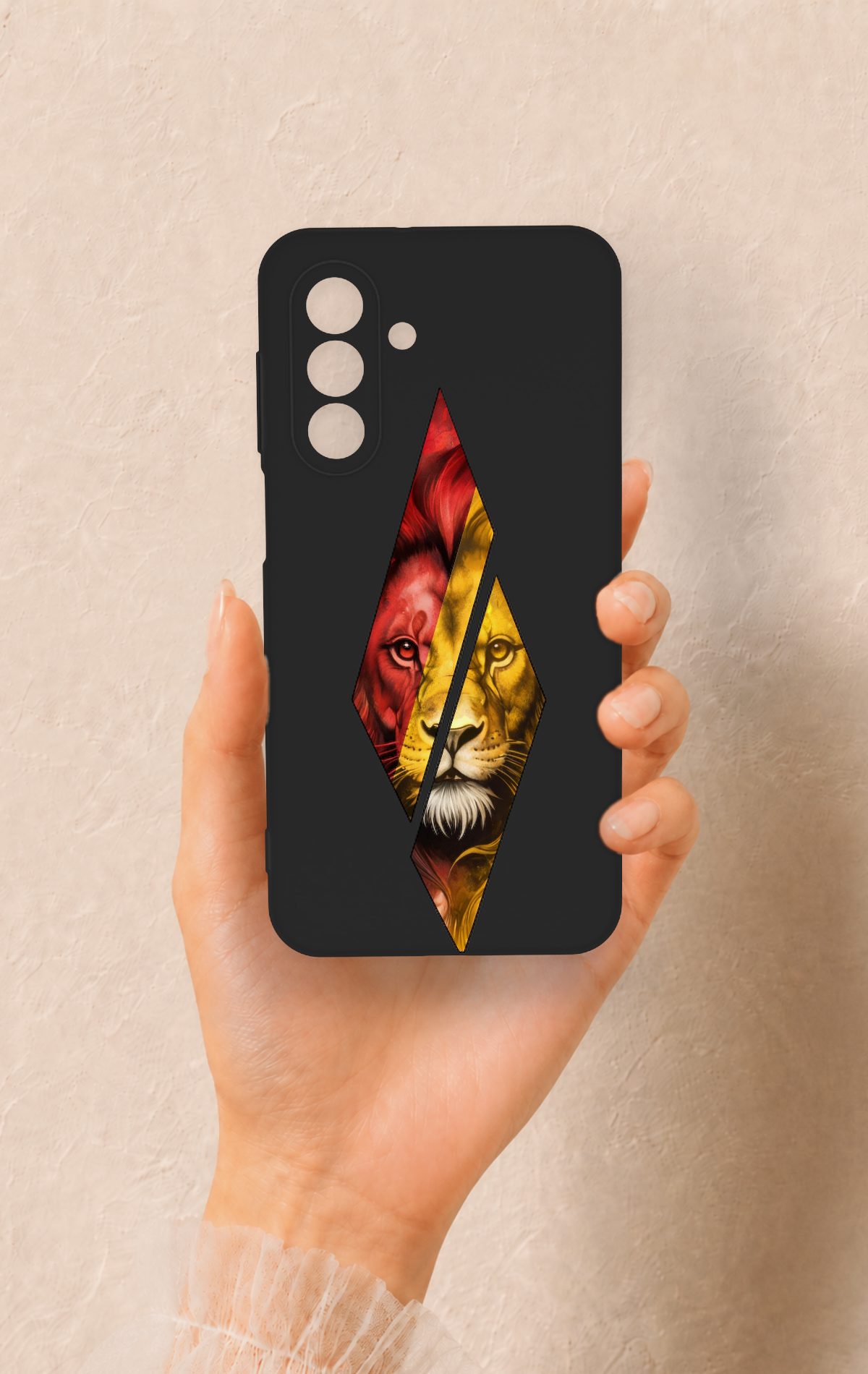 Samsung A17 Uyumlu Kesik Aslan Desenli Silikon Kılıf