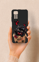 Redmi Note 11S Uyumlu Hello Cat Desenli Silikon Kılıf