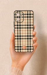 Reeder S19 Max Pro Uyumlu Karamel Siyah Ekose Desenli Silikon Kılıf