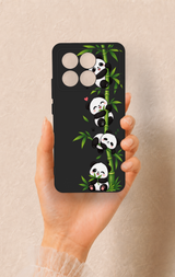 Poco X6 Pro Uyumlu Sevimli Panda Bambu Desenli Silikon Kılıf