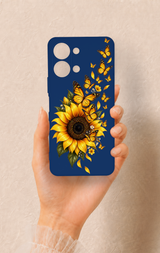 Vivo Y05 4G Uyumlu Ayçiçeği Desenli Silikon Kılıf
